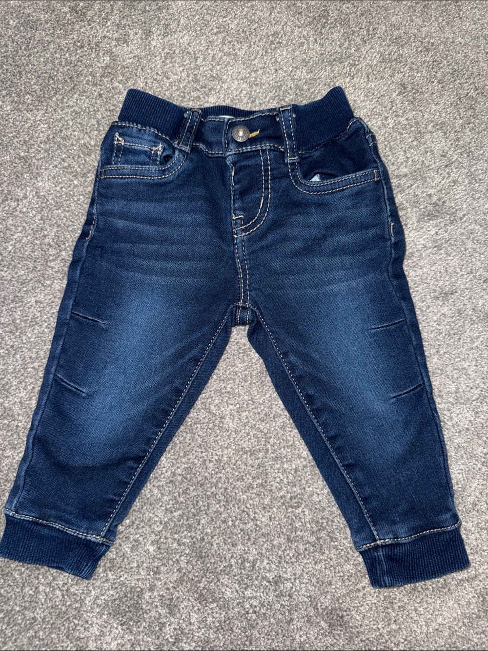Baby Dark Blue Denim Jogger Pants